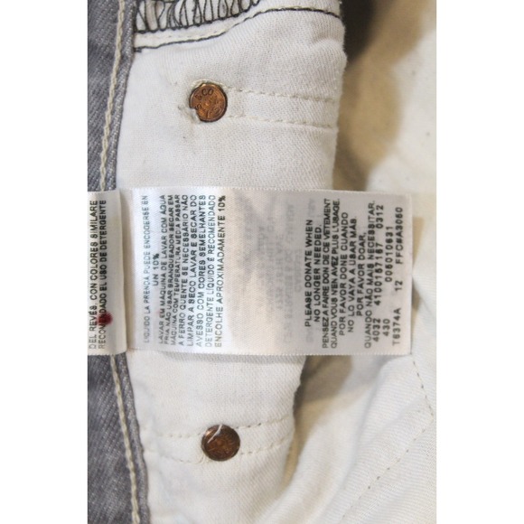 Levis 501 Men's Denim Jeans Size 40x32 Straight Leg Classic Fit Silver Gray - Picture 6 of 11